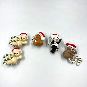 Vintage Lot Hallmark Bear Christmas Ornaments Years 89-92 First 2nd 3rd 4th 5th